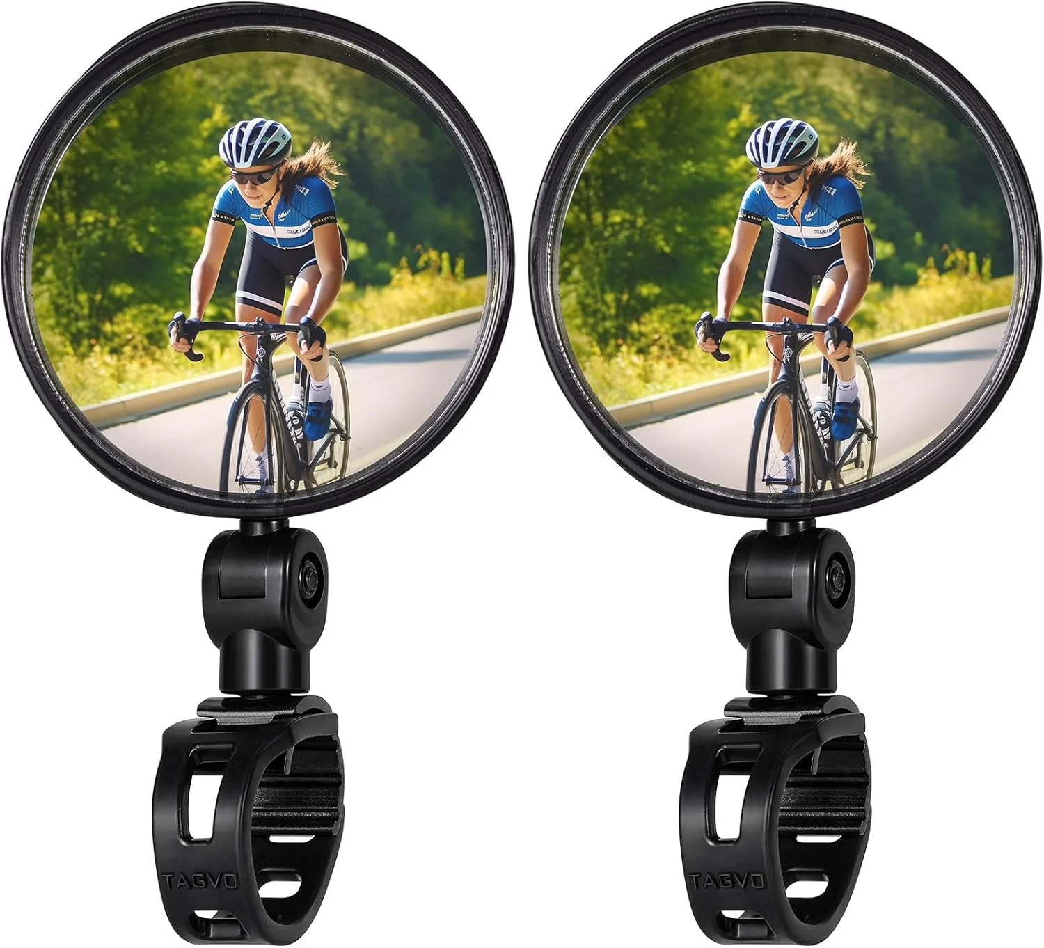 Rétroviseurs pour vélos TAGVO 2 rétroviseurs universelle et rotatifs montés sur guidon en verre convexe