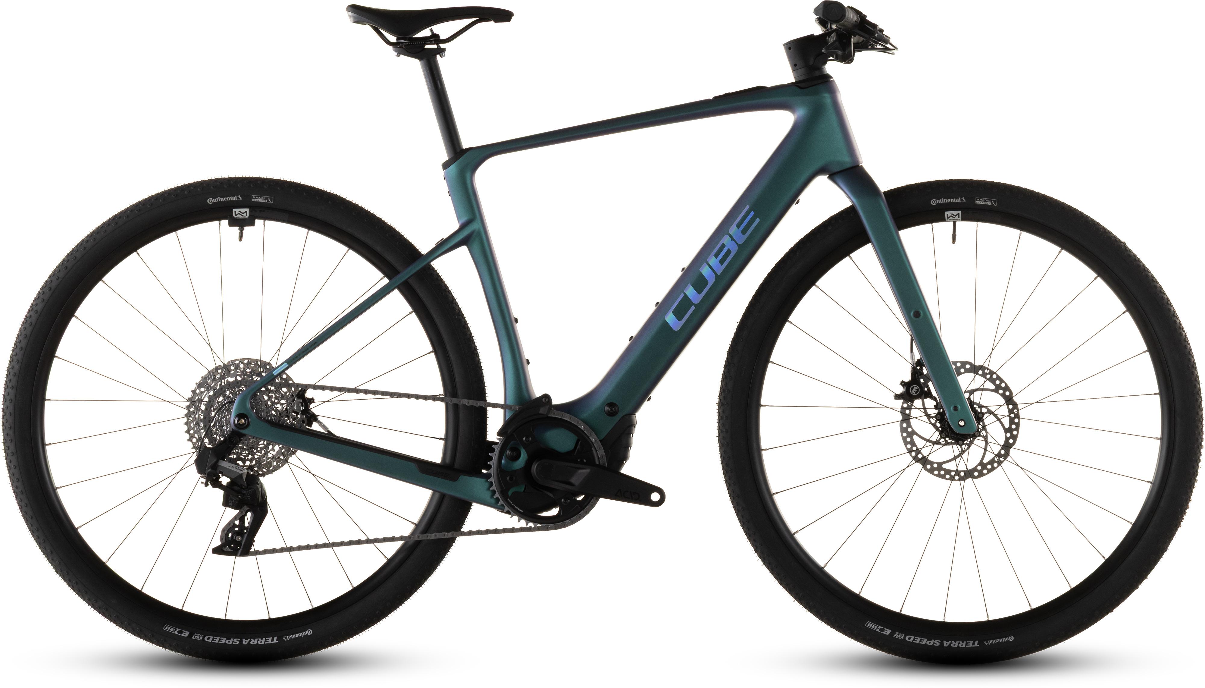 Vélo gravel électrique Cube nulane hybrid c:62 slx 400x polarlight´n´prism